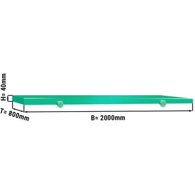 GGM Gastro Schneideplatte für Arbeitstisch - 2000x800mm - HACCP-Konform - Grün Groen