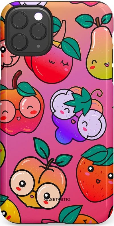 Casetastic Hoesje Geschikt voor Apple iPhone 11 Pro Max - Stijlvolle Beschermende Duo-layer Case - Fruitige Grapjes