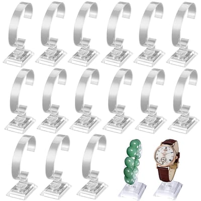 Dailygoods- Horloge-display 15 Stuks - Transparante Horlogehouder - Sieradenstandaard - Kunststof - Armbandstandaard - Voor Polshorloge