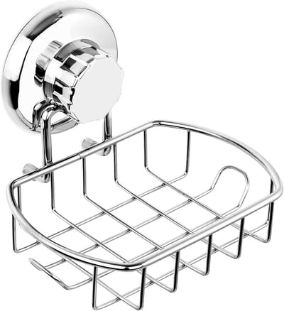 Zeepbakje - Zeepbakje douche - Zeephouder douche - Zeepbakje zuignap - Zeephouder zuignap - Zeephouder hangend - Met Haken - Gepolijst RVS - Krachtige Zuignap - Voor Badkamer - Keuken