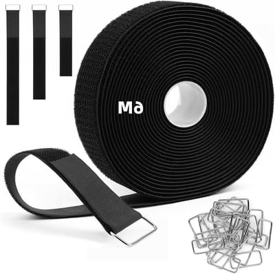 Zware 3.8cm x 6m Cinch Straps met 25 Metalen Gespen, Verstelbare Herbruikbare Bevestigingsriemen voor Kabels en Accessoires