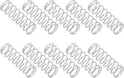 Compressieveren - Mechanische veren - Reparatie en onderhoud - Roestbestendig staal - 10 stuks 0.4x5x15mm - Zilver
