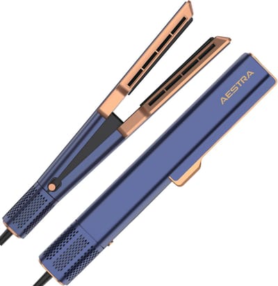 Hairstrait - 2 in 1 Stijltang met Föhn - Aestra - GEEN HITTESCHADE - 110.000RPM Motor - Haarstyling met lucht - Haardroger - Geschikt voor alle Haartypes - 2025 Model -Navy