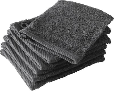 De Witte Lietaer Washandjes Helene Ebony 15 x 21 cm - 6 stuks - Katoen