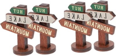 Miniatuur Wegwijzers - Tuin Decoratie - Mini Tuin Maken - Lindehout Materiaal - 5.3X4X1.3cm - Zoals Afgebeeld