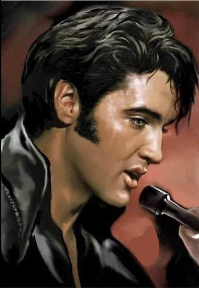 TOPMO- Elvis Presley Portret- Diamond painting pakket - HQ Diamond Painting - volledig dekkend - Diamant Schilderen - voor Volwassenen – ROND- 40 x 50 CM