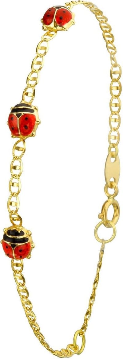 Lucardi Meisjes Armbandje met hanger - Dier - Cadeau - 14 Karaat Goud - Geelgoud