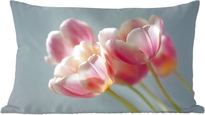 Sierkussens - Kussentjes Woonkamer - 60x40 cm - Tulpen - Roze - Stelen
