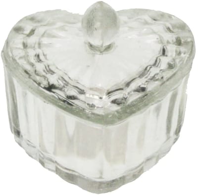 Doosje hart glas 7x7x8cm