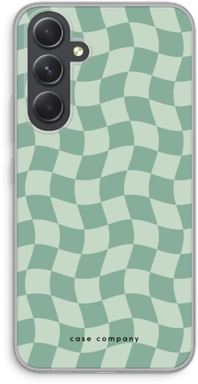 Case Company® - Hoesje geschikt voor Samsung Galaxy A54 hoesje - Grid Groen - Soft Cover Telefoonhoesje - Bescherming aan alle Kanten en Schermrand