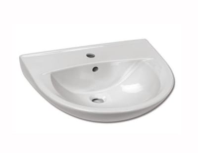 Galvano Klassieke Badkamer Wastafel - 55x45x19 cm - Keramiek - Wit - Met 1 Kraangat & Overloop