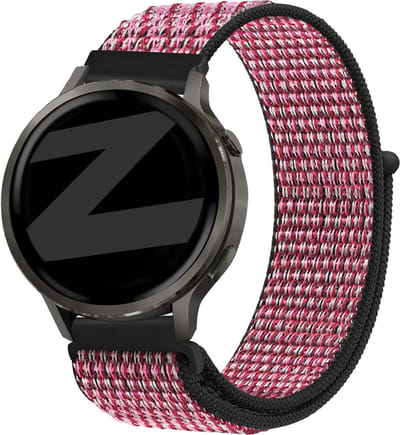 Bandz Nylon loop bandje (18mm) - Geschikt voor Garmin Vivoactive 4s / Vivomove 3s / Venu 2s / Venu 3s / Forerunner 255s / Forerunner 265s / Venu 4 - 41mm - True Berry