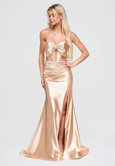 LARICA Jurk - Strapless - Rits - Effen Goud M