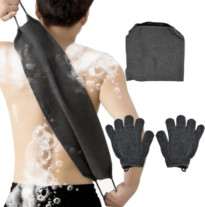 Set van 3 Lichaamspeelings, Exfoliatiehandschoenen voor de Rug, Scrubhandschoenen en Huidverzachter voor een Zachte Huid