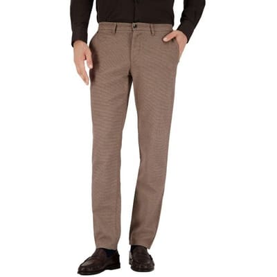 Gardeur Broek Bono Business Hero Wool Look Soft Touch Fine Texture Pattern Donker Beige / male