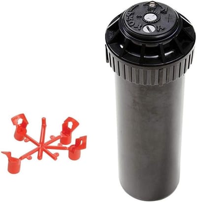 5 x pop-up turbinesproeier 1/2 inch Mini PRO Rain met 20 reservesproeiers meegeleverd, tot 360 graden verstelbaar, afdekking van rubber, brede compatibiliteit van borstelkoppen, anti-ophopingsmechanisme