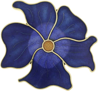Behave – Broches Dames – Vintage Cloisonné Bloemen – Blauw