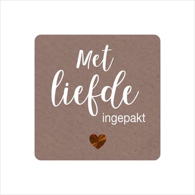 Sluitstickers - Sluitzegels - Met Liefde Ingepakt - Rol Van 250 Stuks - Etiketten - Kraft