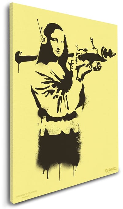 Banksy Graffiti - Canvas Schilderij 32x45 cm - Schilderijen Woonkamer