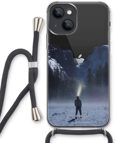Case Company® - Hoesje met koord geschikt voor iPhone 13 mini hoesje met Koord - Wanderlust - Telefoonhoesje met Zwart Koord - Bescherming aan alle Kanten en Over de Schermrand