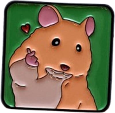 Pin Broche - Hamster anime love - Kledingspeld - dier - Speldje voor rugzak of kleding - Kleine cadeautjes - enamel pin - Grappige badge - 1 stuk