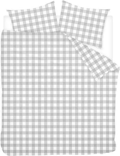 Snoozing Lies - Flanel - Dekbedovertrek - Lits-jumeaux - 240x200/220 cm + 2 kussenslopen 60x70 cm - Grijs