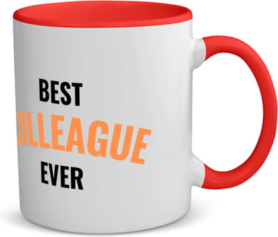 Akyol - best colleague ever koffiemok - theemok - rood - Collega - de beste collega - werknemers - verjaardagscadeau - verjaardag - cadeau - afscheidscadeau - geschenk - leuke cadeau - kado - gift - 350 ML inhoud