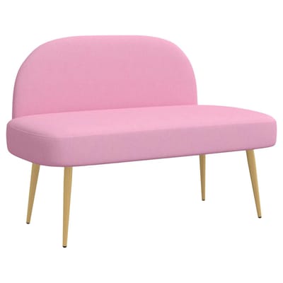 vidaXL - Gevuld - bankje - met - rugleuning - Roze - 110 - x - 60 - x - 76 - cm