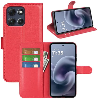 MobyDefend Hoesje - Geschikt voor Motorola Moto G86 - Kunstleren Wallet Book Case (Sluiting Voorkant) - Rood