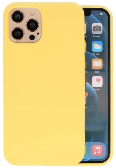 Hoesje Geschikt voor de iPhone 12 Pro - Fashion Color Backcover Telefoonhoesje - Geel