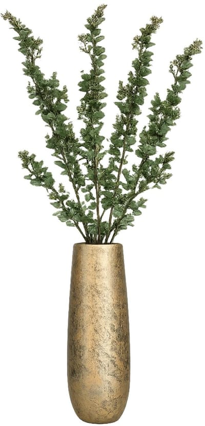Bellatio Design Kunstplant sierttakken Eucalyptus luxe - 5x - 119 cm - lichtgroen - bladgroen - decoratief