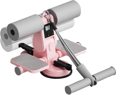 Sit Up Assistant - Fitness Hulp - Kracht Training - Dubbele Zuignappen - 3 Hoogtes Verstelbaar - Roze