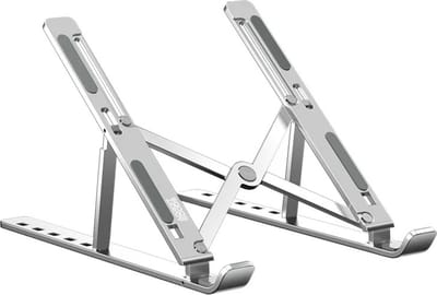 AdroitGoods Laptop Standaard - Verstelbaar Laptop Houder - Universeel 10-18 inch - Laptopsteun - Aluminium - Grijs