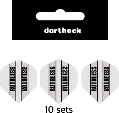 Darthoek| Flights | Ruthless | Wit | 10 Sets | (30 stuks) |