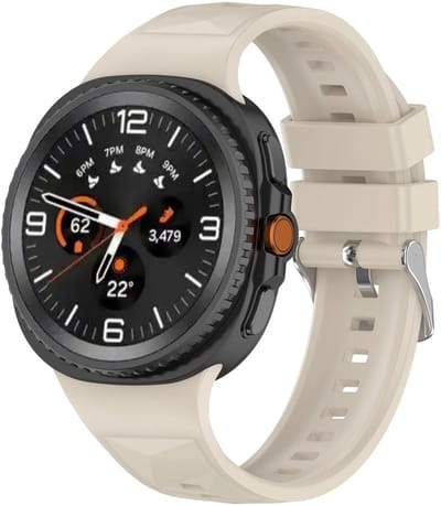 Strap-it Siliconen 'Diamond' bandje met gespsluiting geschikt voor Samsung Galaxy Watch 9 (40/44mm) / Watch 8 (40/44mm) / 8 Classic (46mm) - sterrenlicht / starlight