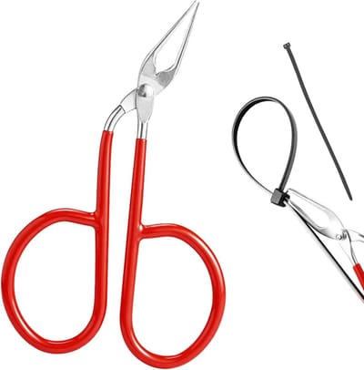 Kabelbinder opener - Ontgrendel gereedschap - Herbruikbare banden - Comfortabele grip - 56 x 10 cm - Zilver rood