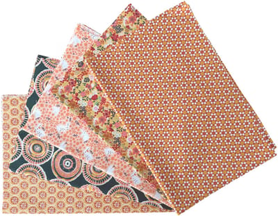 BINK Bedding - 5 lapjes - 100% katoen - Quilt Patchwork - Oranje - 60 x 40 cm - Set = 5 lapjes stof - hobby - creatief - naaien
