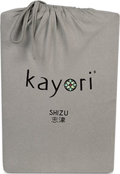 Kayori Shizu Hoeslaken Jersey Stretch - 90-100x200-220cm - Matrasdikte 35cm - Rondom Elastiek - Biologisch Katoen - Strijkvrij - Taupe