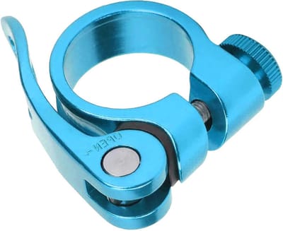 Fiets Zadelpenklem - Zadelklem Fiets - Zadelhoogte Verstellen - Snelsluiting Aluminium - 286 mm - Blauw