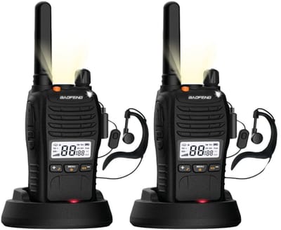 Set van 2x Baofeng E88 PMR portofoons met display - Geen vergunning nodig - Met display en headsets - Walkie Talkie - E88 portofoon