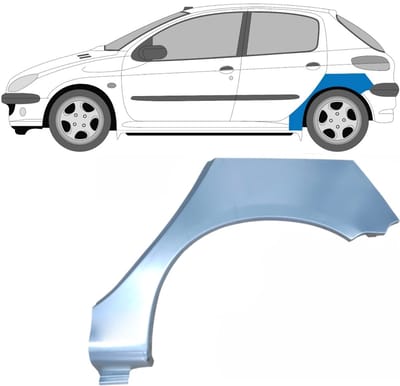 Reparatiepaneel achterspatbord voor Peugeot 206 206+ 1998-2012 / Links