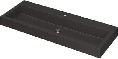 INK Momento Wastafel Quartz met 1 Kraangat - 1200x450x90 mm - Quartz Zwart
