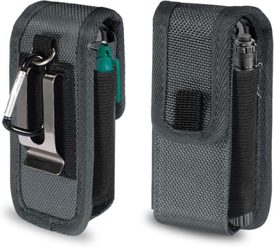 Multitool Holster met Compartimenten, EDC Tas voor Camping en Wandelen, Klein Gereedschap met Riemclip, Grijs