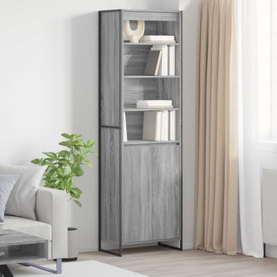 vidaXL - Hoge - Kasten - Grijs - Sonoma - 60 - x - 36 - x - 200 - cm - Bewerkt - hout