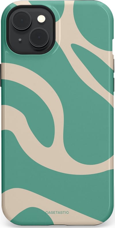 Casetastic hoesje geschikt voor Apple iPhone 15 Plus - MagSafe - Dubbellaagse bescherming - Zand Groene Vlaktes - Fashion Case - Saliegroen Zand