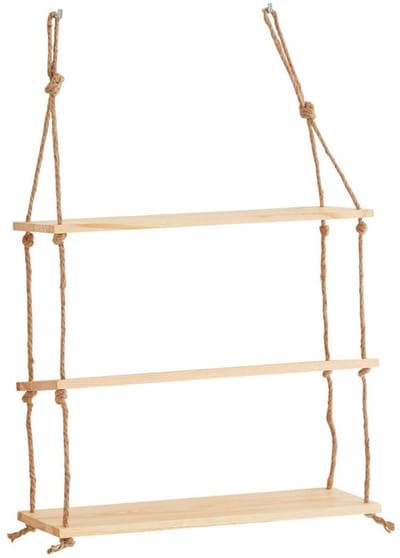 Karin wandkast 3 planken den naturel, touw den naturel.