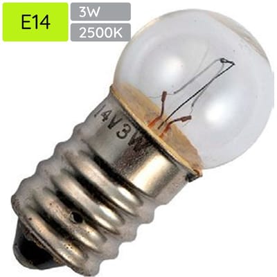 Signaallamp E14 12V 3W - 250 mAh - Per stuk - G18 Gloeilamp Ø18mm - 35mm - 2500K - Dimbaar