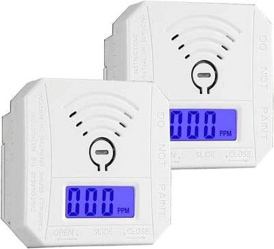 2 Stuks – Koolmonoxide Detector – CO Melder – Met LCD Display – Real-Time Monitoring – Geluidswaarschuwing – Batterijgevoed – Geschikt voor Woning, Appartement & Kantoor – Garandeert Veiligheid in Huis