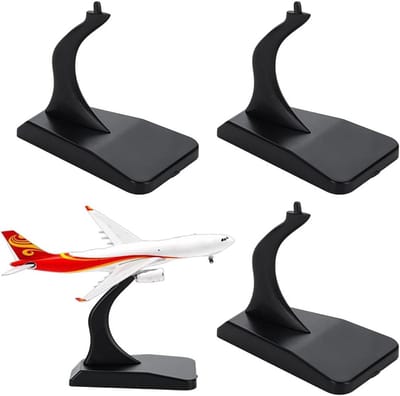 4 Pack Zwarte Vliegtuigmodel Stand - Plastic Houder voor Verzameling van Vliegtuigen, Ideaal voor Modelbouw en Decoratie, 6x3.7x5.5CM