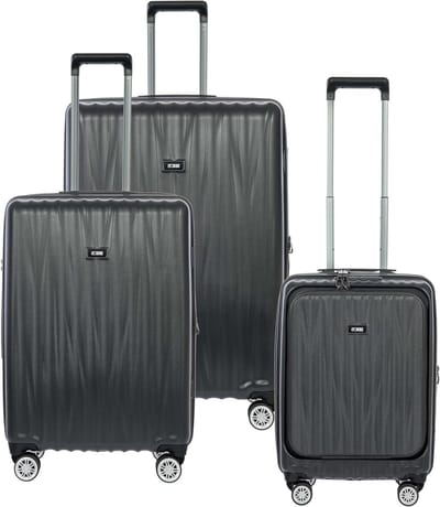 Reis Koffer Set - Hardcase Trolley - Lange Reizen - TSA Slot - 3 Delig - Donkergrijs